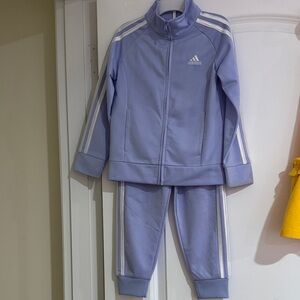 Adidas Light Purple Tracksuit with White stripe Sz 5